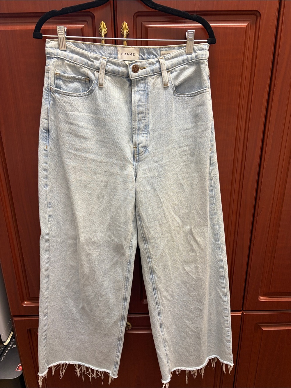 FRAME Denim Light Wash Wide Leg Jeans